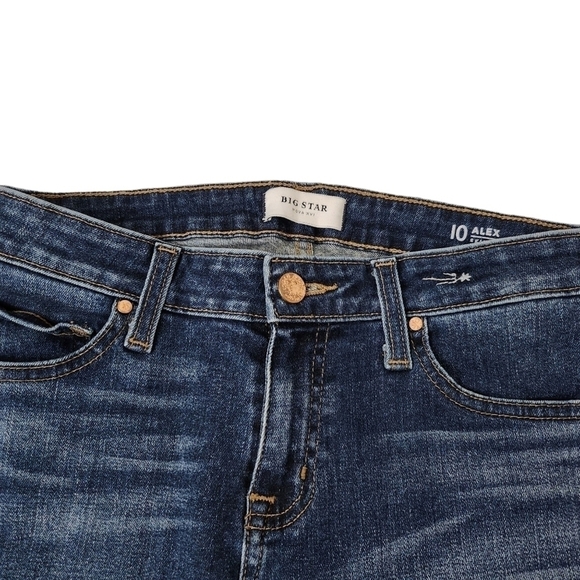 Big Star Jeans Womens 28 Blue Alex Skinny Mid Rise Dark Wash Denim Stretch - Picture 3 of 13